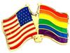 Lapel Pin USA/Rainbow Flags 