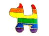 Lapel Pin Rainbow Dog 