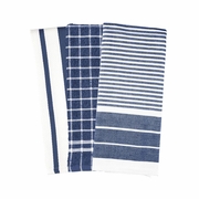 Mrs. Anderson's Baking Blue Cotton Multi-Pack Kitchen Towels, Set of 3