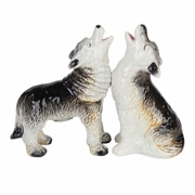 Salt and Pepper Shaker Set Howling Wolves 