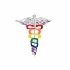 Rainbow Pride Caduceus Lapel Pin 