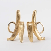Gold Banana Bookend Set