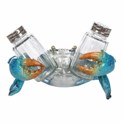 Salt & Pepper Shaker Set Blue Crab Coastal 