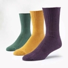 Organic Cotton Classic Crew 3 Pak EGGPLANT GOLD TEAL   