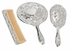 Ornate Vanity Set with Comb, Brush & Mirror Nickel-Plated Ornate Vanity Set with Comb, Brush & Mirror Nickel-Plated
