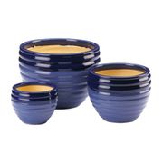 Planter Trio  Blue Toned  FREE SHIPPING