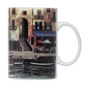 Cinque Terre Artwork by H.Hargrove Porcelain  Mugs 16oz.   4/set