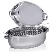 Precise-Heat Multi-Use Baking and Roasting Pan with Easy Lift Wire Rack, Stainless Steel