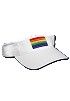  Rainbow Flag Embroidered White Visor 