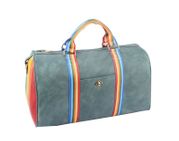 Rainbow Stripe Weekender Bag  19L x 13H x 9.5W  BLUE 
