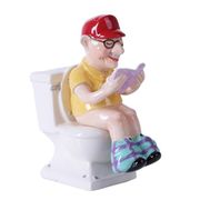Salt and Pepper Shaker  Grandpa on Toilet 