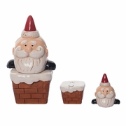 Salt and Pepper Shaker: Holiday Santa Chimney Set 