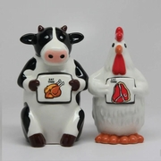 Salt and Pepper Shaker Set Eat Chicken Eat Beef