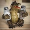 Salt and Pepper Shakers Alligator holding s&p 