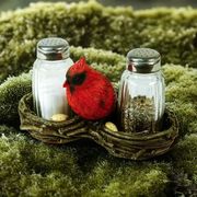 Salt and Pepper Shakers Cardinal in Nest