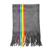 Rainbow Stripe Acrylic Scarf  Dark Grey