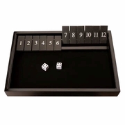 Shut the Box Game, 12 Number Black Stained Finish