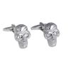 Skull Design Rhodium Plated Cufflinks with Crystal Inserts