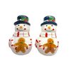 Salt and Pepper Shaker Set Snowman w/Gingerbread Man Design 