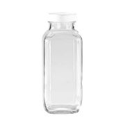 Square Glass Milk Bottle, Leak-Proof 16.9 oz
