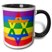 Star of David over Rainbow Pride Flag Mug