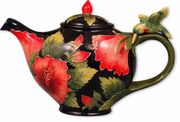 Teapot Black Hibiscus