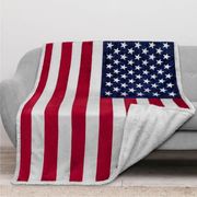 US Flag Patriotic Throw Blanket 60x50in