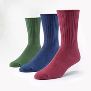 Organic Cotton Classic Crew 3 Pak RASPBERRY, NAVY,  FOREST  (MED ONLY)