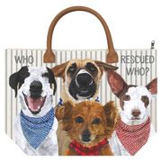Who Rescued Who? Canvas Tote Bag