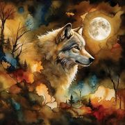 Wolf in Moonlight 500 Pc Puzzle