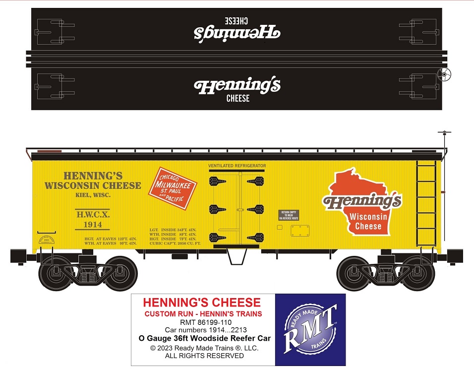 HENNING'S CHEESE CUSTOM RUN for HENNING'S TRAINS in Lansdale, PENNSYLVANIA