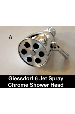 Giessdorf 6 Jet Chrome Shower Head - Incredible Power