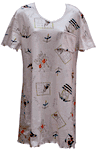 RocketWear SAMPLE Broadway Cats Pink Short Sleeve Cotton Knit Dress/Nightshirt