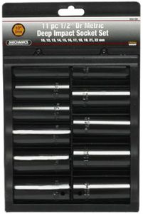 11 Piece 1/2" Drive Deep Impact Sockets (Metric)