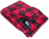 12 Volt Red Plaid Heated Fleece Travel Blanket