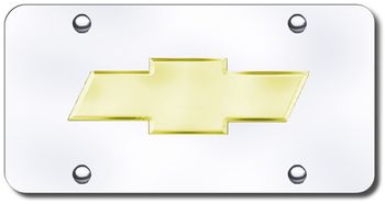 3D 24K Gold Chevy Logo Stainless Steel License Plate