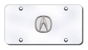 3D Chrome Acura Logo Stainless Steel License Plate