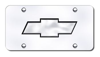 3D Chrome & Black Chevy Logo Stainless Steel License Plate