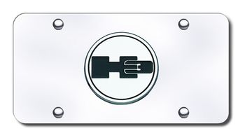 3D Chrome & Black Hummer H3 Logo Stainless Steel License Plate