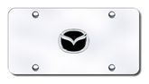 3D Chrome & Black Mazda Logo Stainless Steel License Plate
