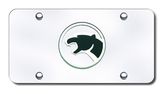 3D Chrome & Black Mercury Cougar Logo Stainless Steel License Plate