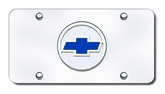 3D Chrome & Blue Circled Chevy Logo Stainless Steel License Plate