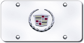 3D Chrome Cadillac Colored Logo Stainless Steel License Plate