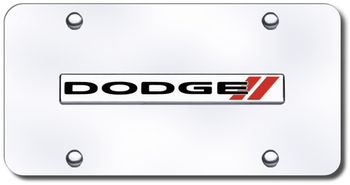 3D Chrome Dodge Colored Name Plate Stainless Steel License Plate