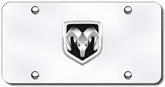 3D Chrome Dodge Ram Logo Stainless Steel License Plate