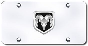 3D Chrome Dodge Ram Logo Stainless Steel License Plate