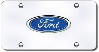 3D Chrome Ford Colored Logo Stainless Steel License Plate