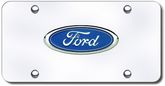 3D Chrome Ford Colored Logo Stainless Steel License Plate