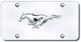 3D Chrome Ford Mustang Logo Stainless Steel License Plate
