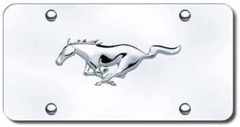 3D Chrome Ford Mustang Logo Stainless Steel License Plate